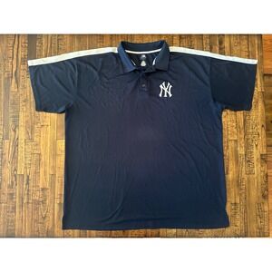 MLB New York Yankees Polo‎ Shirt Mens 4XL Navy Blue Baseball Jersey